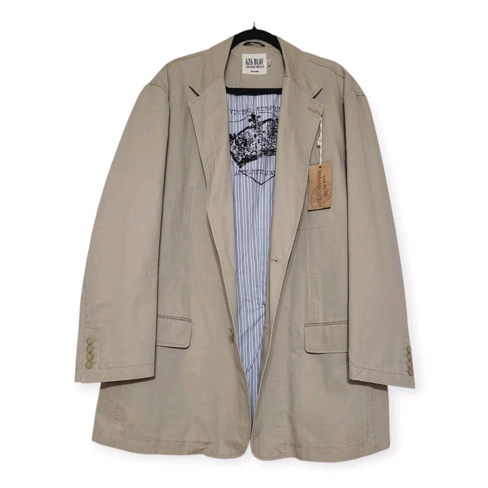NWT Size 50‎ Long Men's tan sport coat blazer jacket By 626 Blue Vintage Surplus